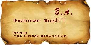 Buchbinder Abigél névjegykártya